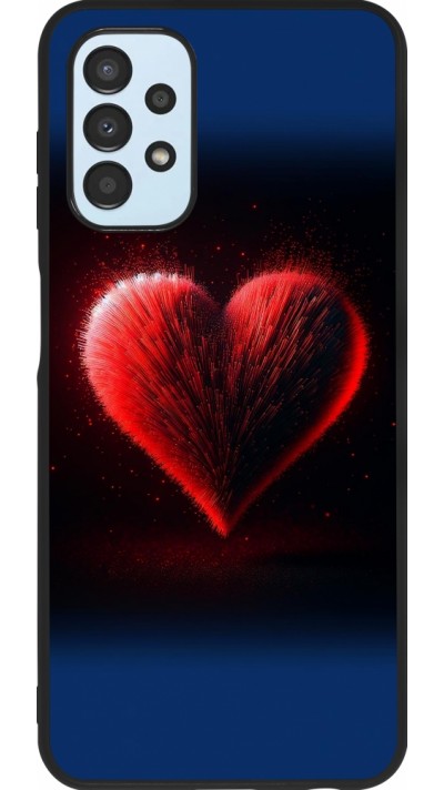 Coque Samsung Galaxy A13 5G - Silicone rigide noir Valentine 2025 coeur rouge