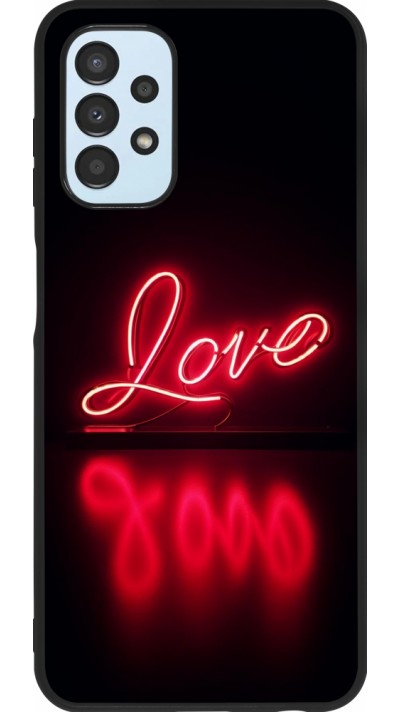 Coque Samsung Galaxy A13 5G - Silicone rigide noir Valentine 2025 Neon Love
