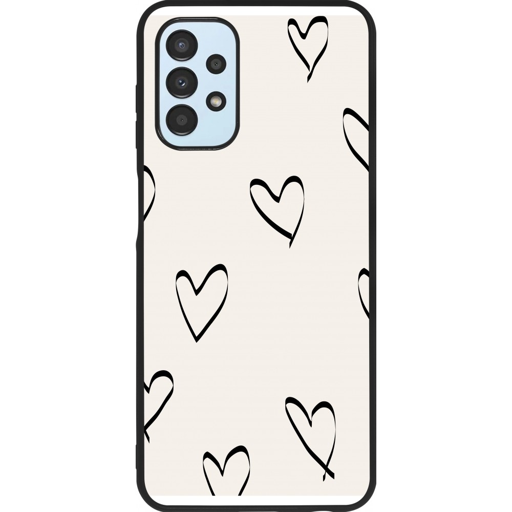 Samsung Galaxy A13 5G Case Hülle - Silikon schwarz Valentine 2023 minimalist hearts