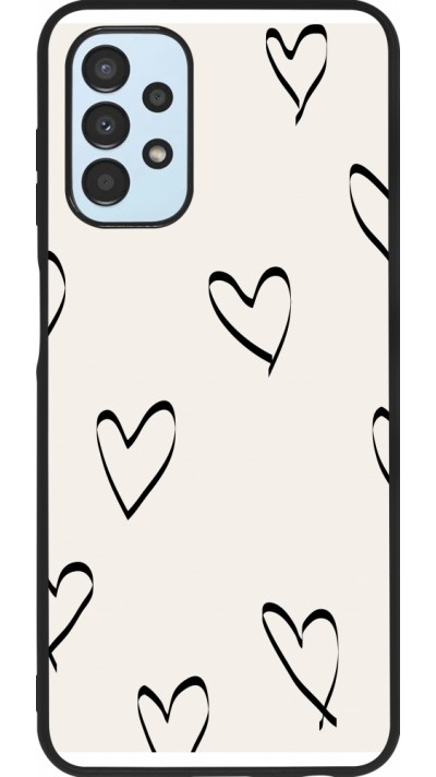 Coque Samsung Galaxy A13 5G - Silicone rigide noir Valentine 2023 minimalist hearts