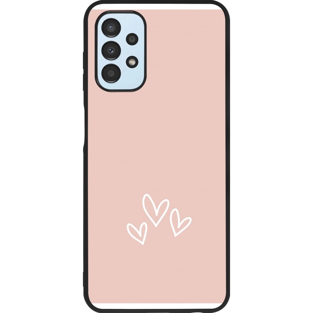 Samsung Galaxy A13 5G Case Hülle - Silikon schwarz Valentine 2023 three minimalist hearts