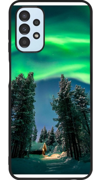 Coque Samsung Galaxy A13 5G - Silicone rigide noir Winter 22 Northern Lights