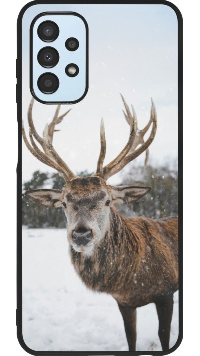 Coque Samsung Galaxy A13 5G - Silicone rigide noir Winter 25 Winter reindeer