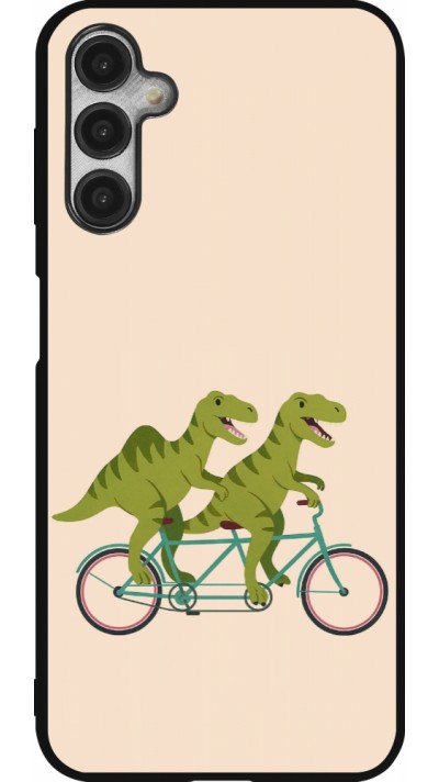 Coque Samsung Galaxy A14 5G - Silicone rigide noir Dinosaurs on bikes 2026
