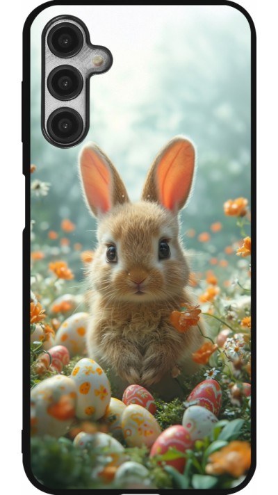 Coque Samsung Galaxy A14 5G - Silicone rigide noir Easter 2026 Rabbit in the garden