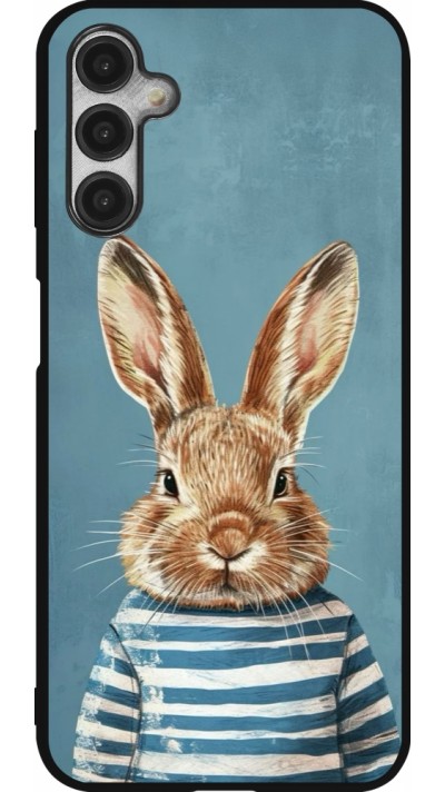 Coque Samsung Galaxy A14 5G - Silicone rigide noir Easter 2026 Rabbit navy