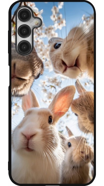 Coque Samsung Galaxy A14 5G - Silicone rigide noir Easter 2026 Rabbits