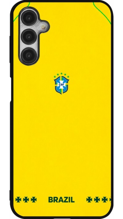 Coque Samsung Galaxy A14 5G - Silicone rigide noir Maillot de football Bresil 2026 personnalisable