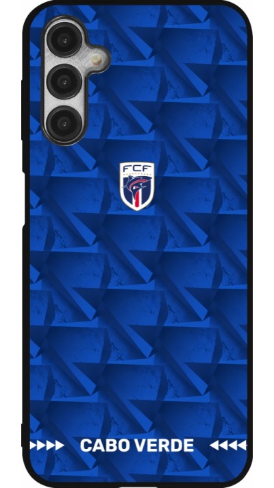 Coque Samsung Galaxy A14 5G - Silicone rigide noir Maillot de football Cap-Vert 2026 personnalisable