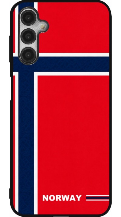 Coque Samsung Galaxy A14 5G - Silicone rigide noir Maillot de football Norvège 2026 personnalisable