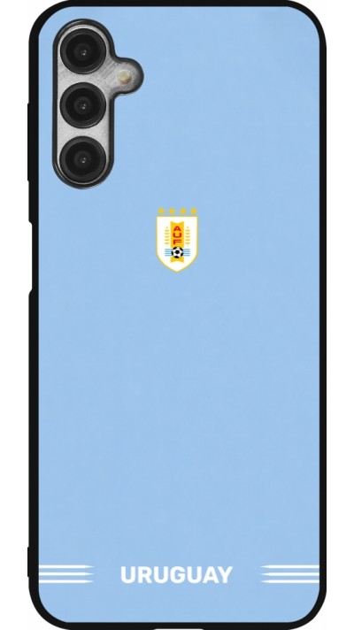 Coque Samsung Galaxy A14 5G - Silicone rigide noir Maillot de football Uruguay 2026 personnalisable