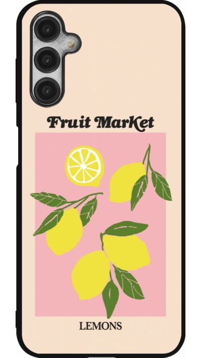 Coque Samsung Galaxy A14 5G - Silicone rigide noir Fruit market lemons 2026