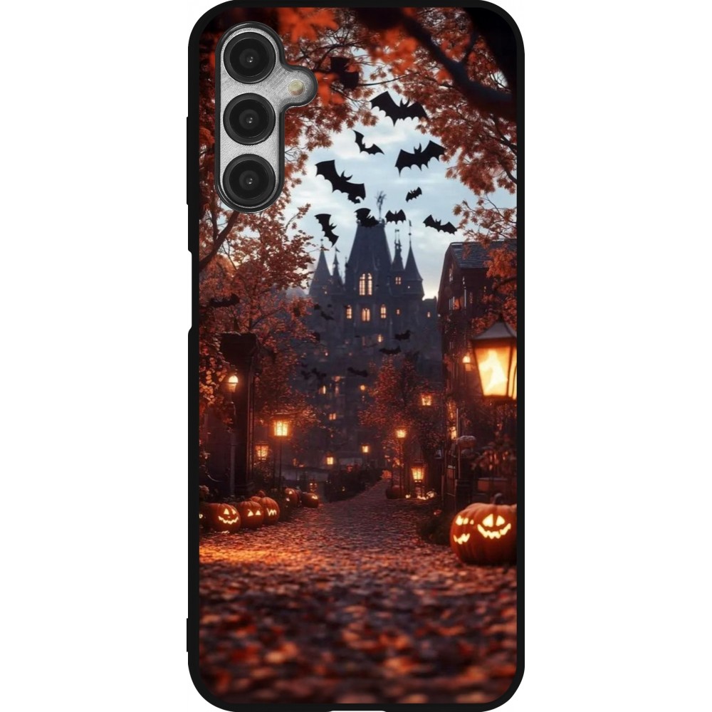 Coque Samsung Galaxy A14 5G - Silicone rigide noir Halloween 2025 Haunted house