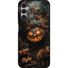 Coque Samsung Galaxy A14 5G - Silicone rigide noir Halloween 2025 Pumpkin with flowers