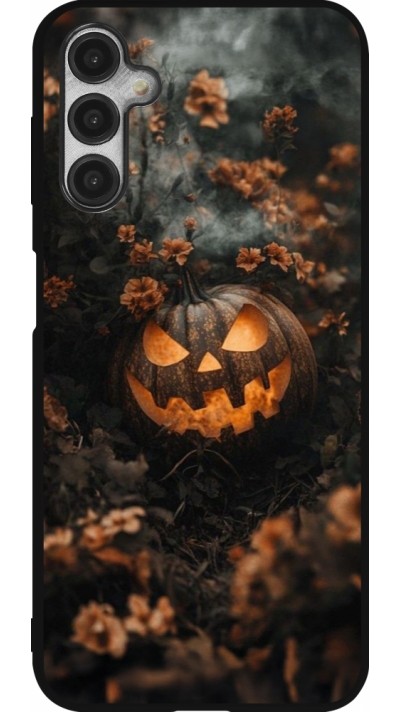 Coque Samsung Galaxy A14 5G - Silicone rigide noir Halloween 2025 Pumpkin with flowers Coque Samsung Galaxy A14 5G - Silicone rigide noir Halloween 2025 Pumpkin with flowers