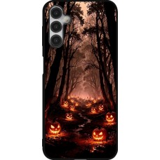 Coque Samsung Galaxy A14 5G - Silicone rigide noir Halloween 2025 Road of Terrifying Pumpkins