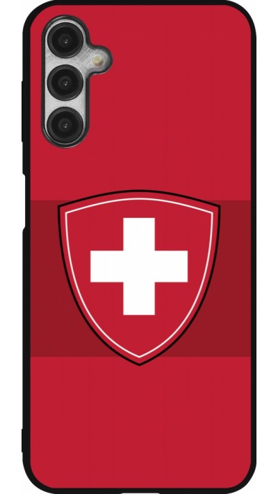 Coque Samsung Galaxy A14 5G - Silicone rigide noir Hockey World Championship Ecusson Suisse