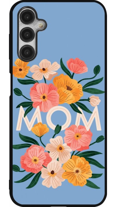 Coque Samsung Galaxy A14 5G - Silicone rigide noir Mom 2026 Flowers
