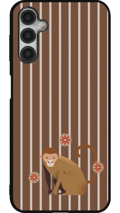Samsung Galaxy A14 5G Case Hülle - Silikon schwarz Monkey with stripes