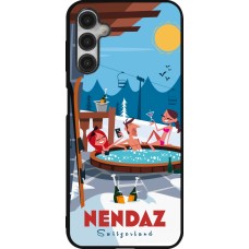 Coque Samsung Galaxy A14 5G - Silicone rigide noir Nendaz Mountain Jacuzzi