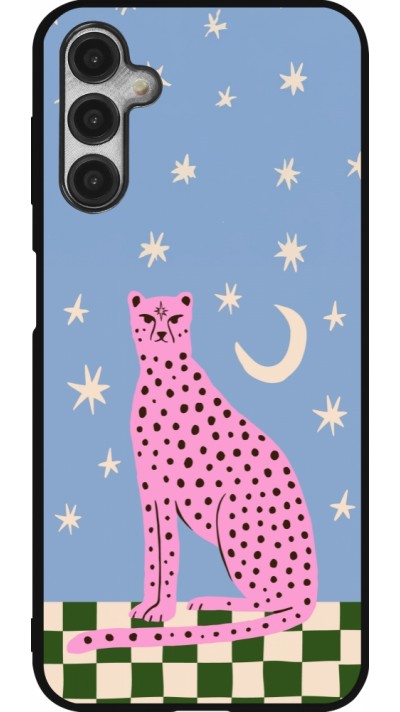 Coque Samsung Galaxy A14 5G - Silicone rigide noir Pink leopard with stars 2026