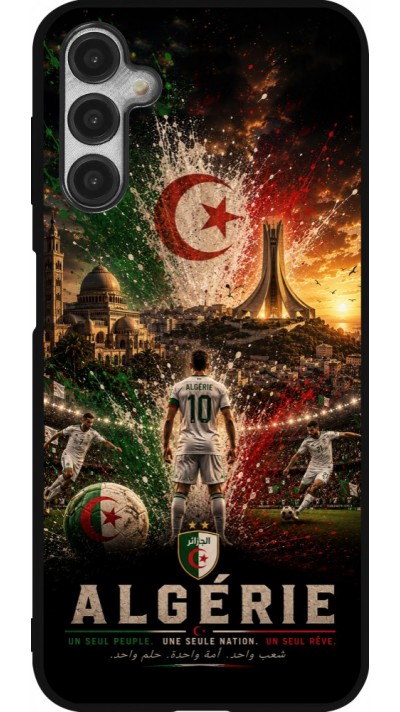 Coque Samsung Galaxy A14 5G - Silicone rigide noir Football Algérie splash 2026