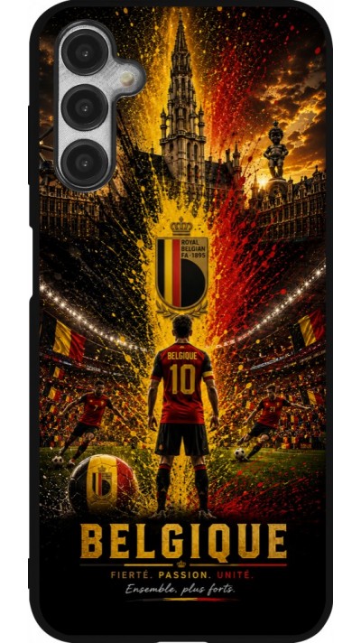 Coque Samsung Galaxy A14 5G - Silicone rigide noir Football Belgique splash 2026