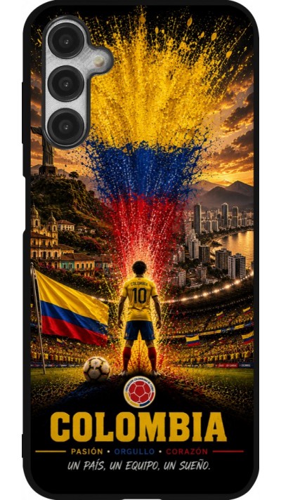 Coque Samsung Galaxy A14 5G - Silicone rigide noir Football Colombie splash 2026