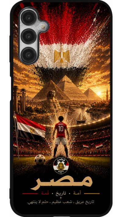 Coque Samsung Galaxy A14 5G - Silicone rigide noir Football Égypte splash 2026
