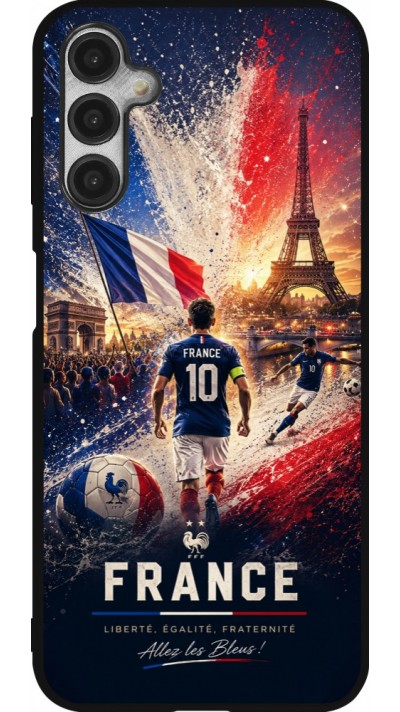 Coque Samsung Galaxy A14 5G - Silicone rigide noir Football France splash 2026