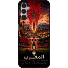 Coque Samsung Galaxy A14 5G - Silicone rigide noir Football Maroc splash 2026