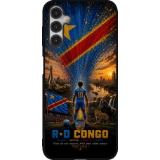 Coque Samsung Galaxy A14 5G - Silicone rigide noir Football République démocratique du Congo splash 2026