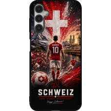 Coque Samsung Galaxy A14 5G - Silicone rigide noir Football Schweiz splash 2026
