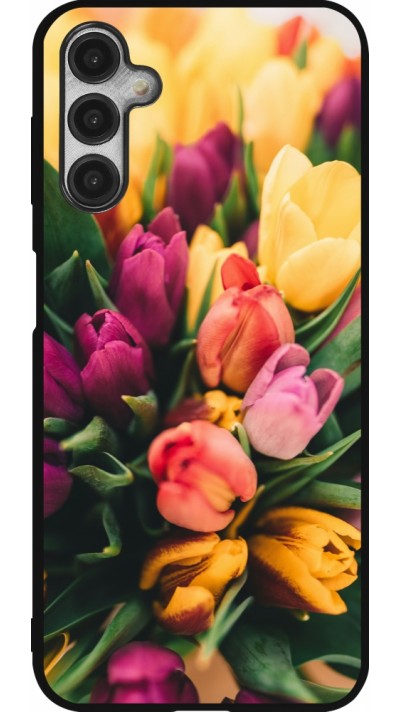 Coque Samsung Galaxy A14 5G - Silicone rigide noir Bouquet of tulips 2026