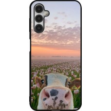 Coque Samsung Galaxy A14 5G - Silicone rigide noir Cow with tulips 2026