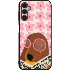 Coque Samsung Galaxy A14 5G - Silicone rigide noir Dog with newspaper 2026