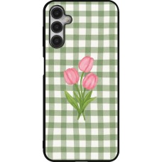 Coque Samsung Galaxy A14 5G - Silicone rigide noir Green vichy tulips 2026
