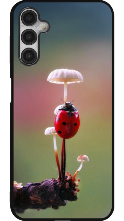 Coque Samsung Galaxy A14 5G - Silicone rigide noir Ladybird on a mushroom 2026