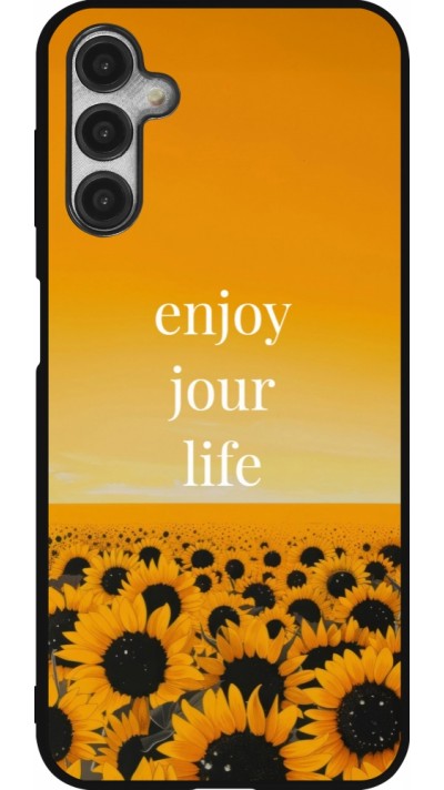 Coque Samsung Galaxy A14 5G - Silicone rigide noir Summer 2025 Enjoy your life