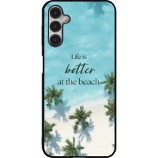 Coque Samsung Galaxy A14 5G - Silicone rigide noir Summer 2025 Life is better at the beach