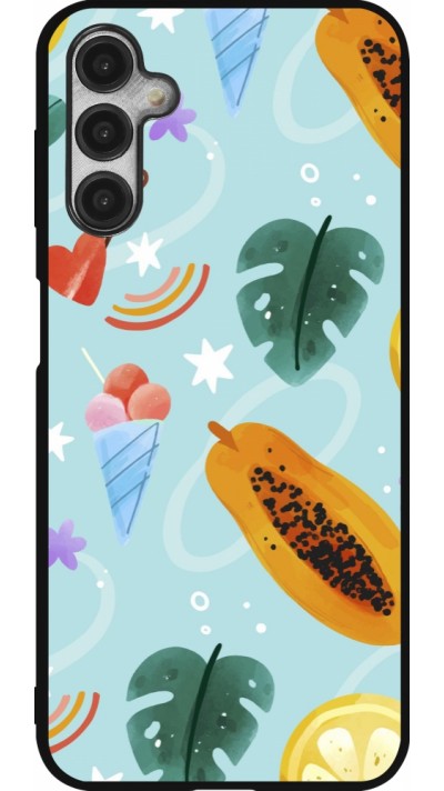 Coque Samsung Galaxy A14 5G - Silicone rigide noir Summer 2025 Pattern papaya