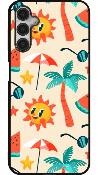 Coque Samsung Galaxy A14 5G - Silicone rigide noir Summer 2025 Pattern soleil