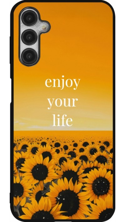 Coque Samsung Galaxy A14 5G - Silicone rigide noir Summer 2026 Enjoy your life