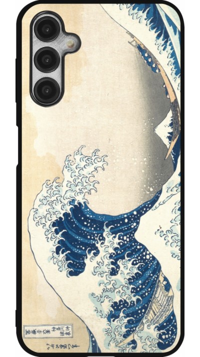 Coque Samsung Galaxy A14 5G - Silicone rigide noir Tableau art - La Grande Vague de Kanagawa - Hokusai