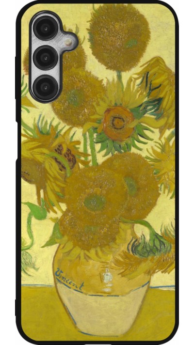 Coque Samsung Galaxy A14 5G - Silicone rigide noir Tableau art - Les Tournesols - Van Gogh