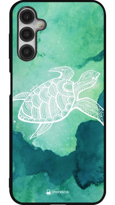 Coque Samsung Galaxy A14 5G - Silicone rigide noir Turtle Aztec Watercolor