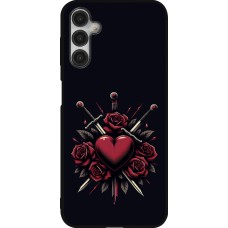 Coque Samsung Galaxy A14 5G - Silicone rigide noir Valentine 2024 gothic love