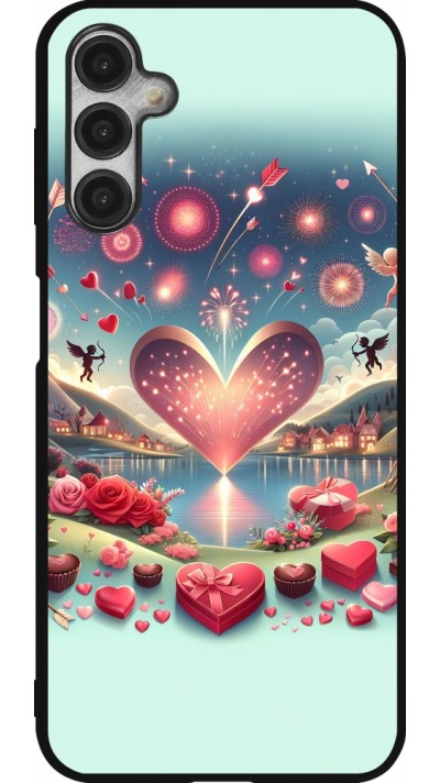 Coque Samsung Galaxy A14 5G - Silicone rigide noir Valentine 2025 Chic