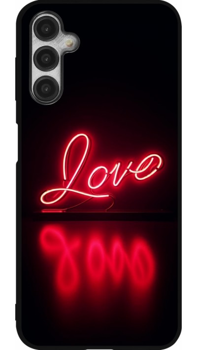 Coque Samsung Galaxy A14 5G - Silicone rigide noir Valentine 2025 Neon Love