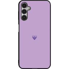 Coque Samsung Galaxy A14 5G - Silicone rigide noir Valentine 2023 purpule single heart